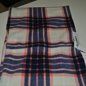 Plaid pattern fleece infinity scarf